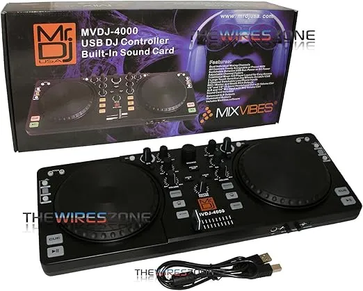 Mr. Dj MVDJ-4000 USB DJ Controller Built-In Sound Card