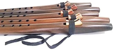 Iron Stained Cedar Native American Style F Sharp Flute, Intermediate Flute Package with Book and Flute Bag by Stellar Flutes. Stellar Basic F# Flute Package