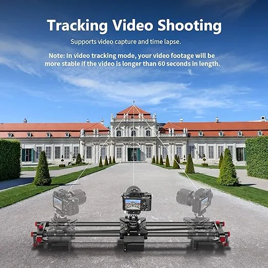 NEEWER 31.5"/80cm Motorized Camera Slider, App Wireless Control Carbon Fiber Dolly Rail Slider, Support Video Mode, Time Lapse Photography, Horizontal, Tracking and 120° Panoramic Shooting (ER1-80)