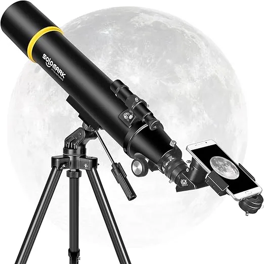 Telescopes for Adults Astronomy, 80mm Aperture 900mm Professional Refractor Telescope for Kids & Beginners, Compact and Portable Travel Telescopio with Carrying Bag