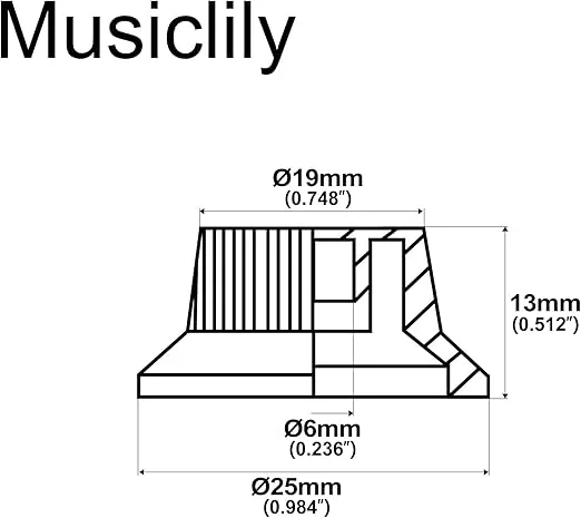 Musiclily Ultra Universal Fitting Size Strat Knobs 2 Tone 1 Volume Set for Fender Stratocaster ST Style Electric Guitar, Black