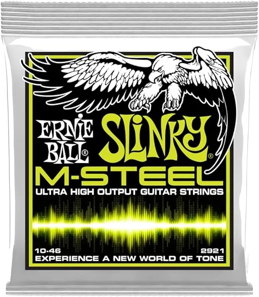 Ernie Ball Regular Slinky M-Steel Electric Guitar Strings, 10-46 Gauge (P02921)