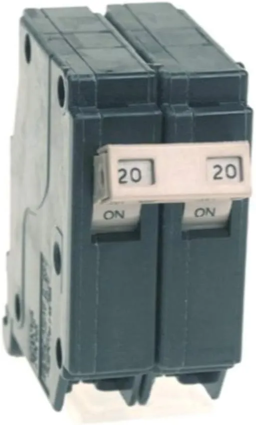 Connecticut Electric CH220 Circuit Breaker, 2-Pole 20-Amp, Black