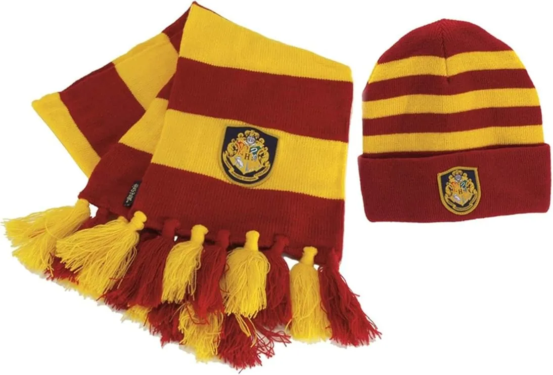 elope Hogwarts Scarf and Hat Set - Knitted Hat and Scarf with Hogwarts Crest