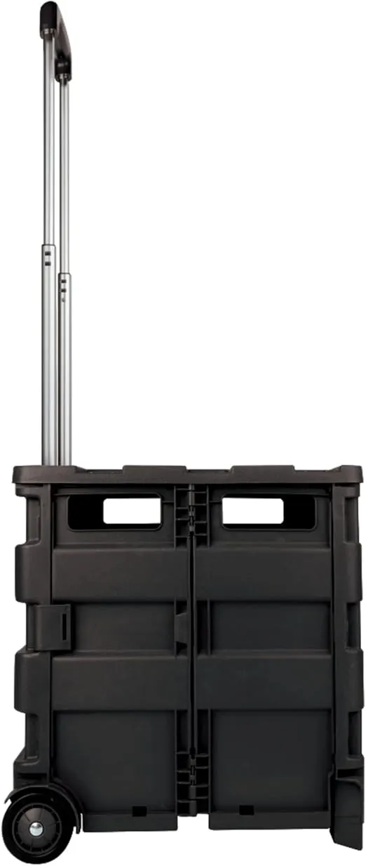 Office Depot Mobile Folding Cart With Lid, 16in.H x 18in.W x 15in.D, Black, 50801