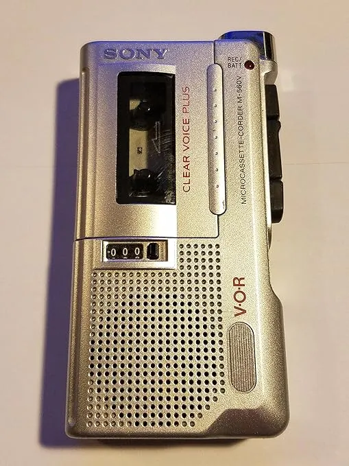 Sony Microcassette Recorder M-560V Handheld Voice Recorder with 3 New Microcassettes