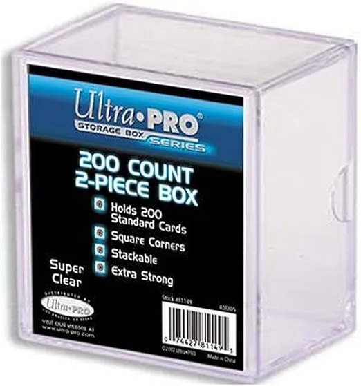 2-Piece 200 Count Clear Card Storage Box