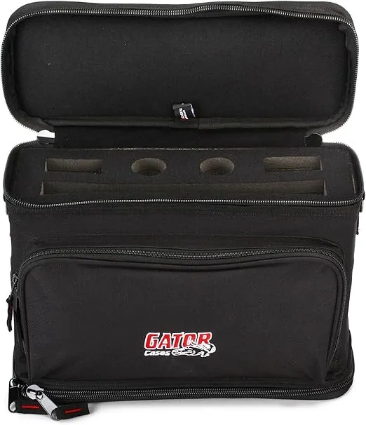 Gator Padded Carry Bag to Hold Shure BLX Style Wireless System (2) Body Packs Microphone Case (GM-DUALW)