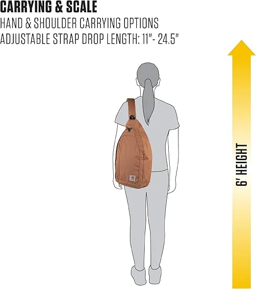 Carhartt Bag, Sling Side Release Buckle & Tablet Sleeve, Crossbody Backpack (Black), One Size