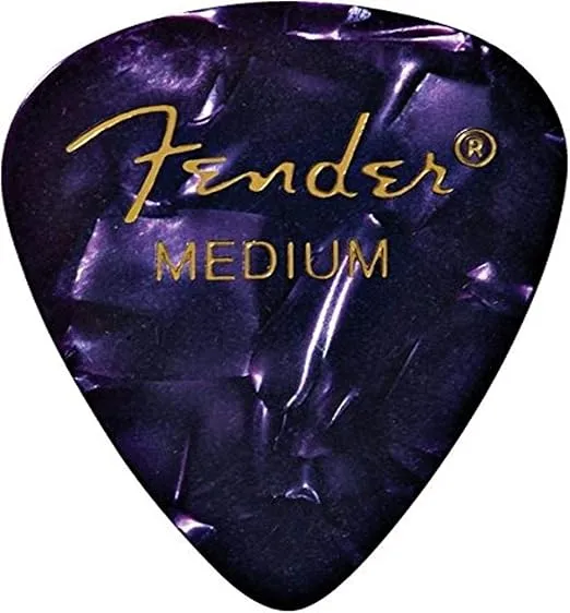 Fender Premium Celluloid Guitar Picks 351 Shape, Stocking Stuffers, Guitar Accessories, Purple Moto, Medium, 144-Pack