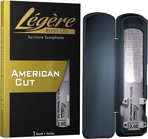 Légère Reeds - Baritone Saxophone Reed, American Cut, Strength 2.00 (BSA2.00) - Premium Synthetic Woodwind Reed