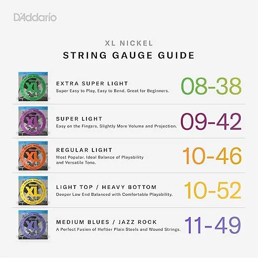 D'Addario Guitar Strings - XL Nickel Electric Guitar Strings - EXL120-10P - Perfect Intonation, Consistent Feel, Reliable Durability - For 6 String Guitars - 09-42 Super Light, 10-Pack