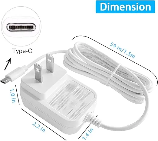 TKDY 5V 1.5A DC Power Supply ETL Listed, 5Vdc Charger with USB Type C and Micro USB Port, 5 Volts Wall AC Adapter Cable, fit for 5Vdc 300mA 400mA 500mA 600mA 700mA 800mA 900mA 1000mA 1500mA Devices.