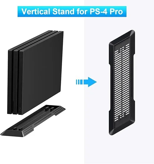 Younik Vertical Stand for PS-4 Pro, Built-in Cooling Vents and Non-Slip Feet Steady Base Mount for PS-4 Pro, Black