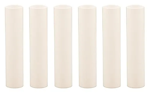 Creative Hobbies 4 Inch Tall Cream Plastic Candle Covers Sleeves Chandelier Socket Covers - Slip Over E12 Candelabra Base Sockets | Set of 6