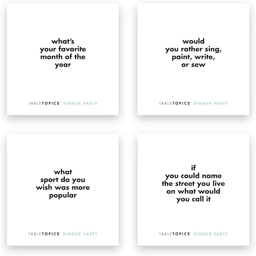 TableTopics Dinner Party - 135 Fun Question Cards - Perfect for Dinner Parties with Friends & Family, Explore New Topics & Exciting New Conversations