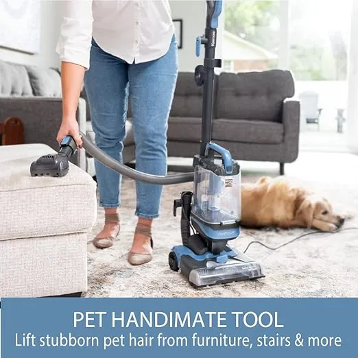 Kenmore DU1040 Bagless Upright Vacuum Lightweight Cleaner with 4 Height Adjustment, Pet HandiMate 2 Cleaning Tools for Carpet, Hard Floor and Dog Hair, 1.5L, Blue