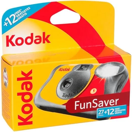 kodak 3920949 Fun Saver Single Use Camera with Flash (Yellow/Red)