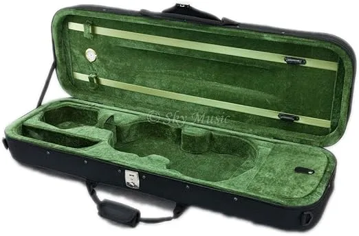 SKY 4/4 Full Size Professional Oblong Shape Lightweight Violin Hard Case with Hygrometer