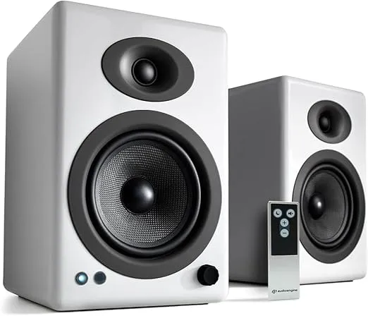 Audioengine A5 Powered Bookshelf Speakers - Premium 150W Stereo Speakers for Music, Gaming, Turntables, Home Theater Systems - Powerful Studio Monitors