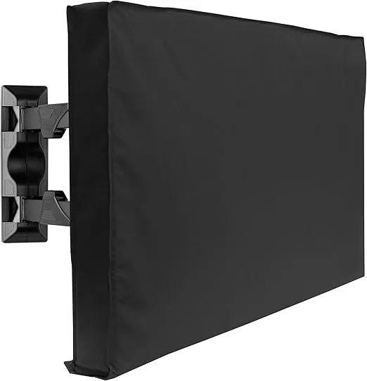 Outdoor TV Cover - 65" Model For 63" - 67" Flat Screens - Slim Fit - Weatherproof Weather Dust Resistant Television Protector - Black