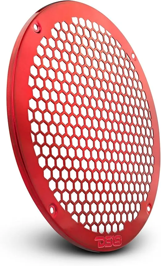 DS18 PRO-GRILL8MS PRO 8" Slim Metal Shallow Speaker Grill - 8" Universal Shallow Speaker Grill - Cover Steel Metal Mesh - Red - Single