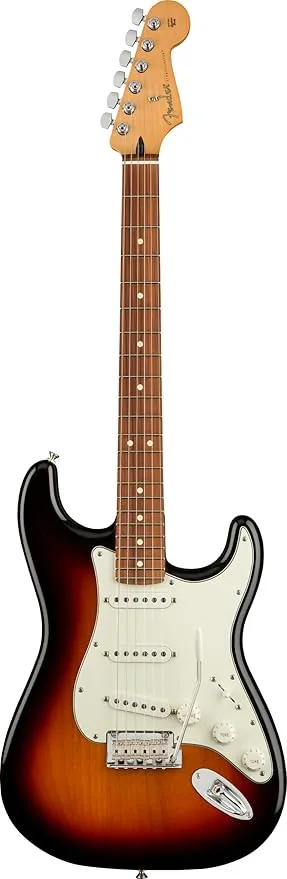 Fender Player Stratocaster SSS Electric Guitar, with 2-Year Warranty, 3-Color Sunburst, Pau Ferro Fingerboard