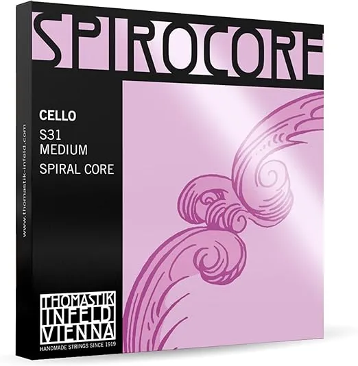 Thomastik-Infeld Spirocore Cello Strings Set 4/4 Size - Flexible Cello Strings 4/4 Set with Exceptional Sound and Bow Response - Durable and Versatile Cello Strings 4/4 Full Set - Globally Recognized