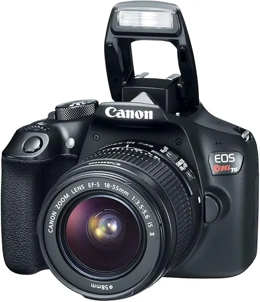 Canon EOS Rebel T6 Digital SLR Camera Kit with EF-S 18-55mm f/3.5-5.6 is II Lens, Built-in WiFi and NFC - Black (Renewed)