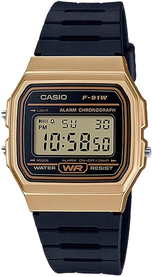 Casio F91W Series | Digital Watch | Water Resistant | LED Light | 1/100 SEC Stopwatch | Regular Time Keeping (HR, Min, SEC, PM, Date, Day) | Daily Alarm | Lightweight | 7 Year Battery