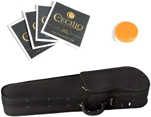 Mendini by Cecilio 16-Inch MA250 Varnish Solid Wood Viola with Case, Bow, Rosin, Bridge and Strings