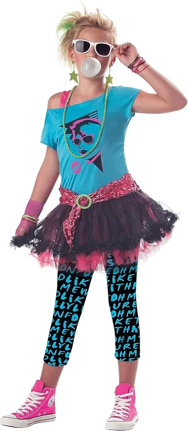 California Costumes 80's Valley Girl Child Costume, Small, Turquoise/Black