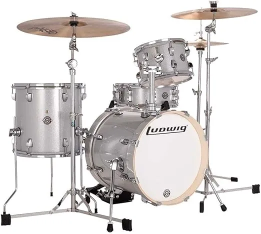 Ludwig Breakbeats By Questlove 4-piece Shell Pack with Snare Drum - Silver Sparkle