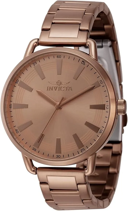 Invicta Lady's Wildflower 38mm Stainless Steel Quartz Watch, Brown (Model: 46336)