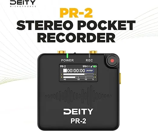 Deity PR-2 - Pocket Audio Recorder with 32-Bit Float Recording, 3.5mm Lavalier W.Lav Pro Mic, Timecode Sync, & Sidus Audio App Control for Filmmakers & Travelling Media (US Version)