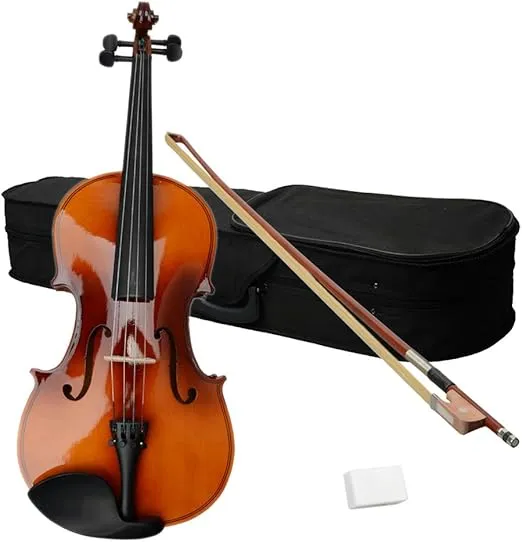 16 Inches Acoustic Viola with Case Bow Rosin, Musical Instrument Viola Set for Adults,Beginners Students (Brown)