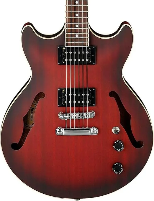 Ibanez AM53 Semi-Hollow Electric Guitar (Sunset Red Flat)