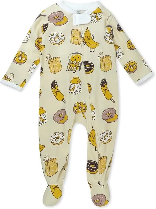 HonestBaby Baby Girls' Sleep and Play Footed Pajamas One-Piece Sleeper Jumpsuit Zip-front Pjs Organic Cotton