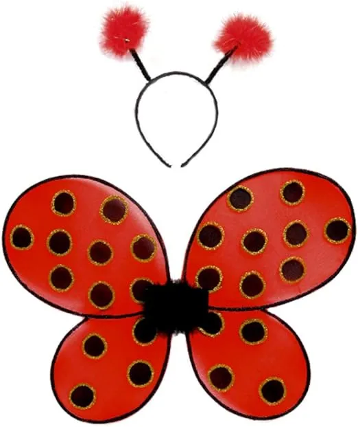 Creative Education of Canada Great Pretenders Ladybug Wings with Headband, Red/Black (One Size)