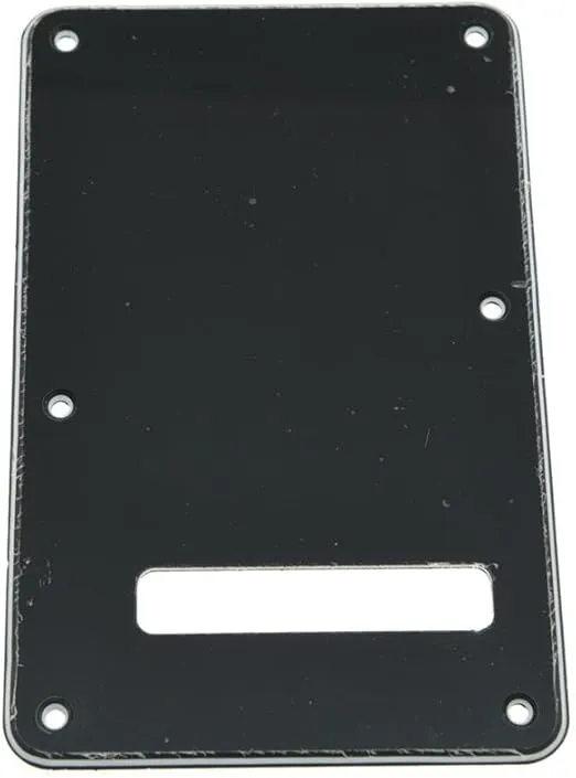 KAISH ST/Strat Style Standard Guitar Back Plate ST Tremolo Trem Cover for USA Strat/Stratocaster Black 3 Ply