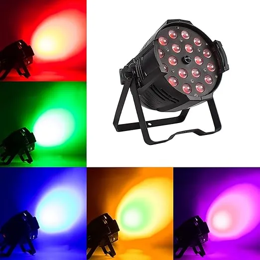 SHEHDS LED Par Lights 18x18W Zoom(14-45 Degree)/Wash/Strobe Effect Stage Light RGBWAP 6IN1 Uplights DMX512 Sound Activated RDM Function DJ Lights for Christmas Disco Club Party Dance Wedding Bar