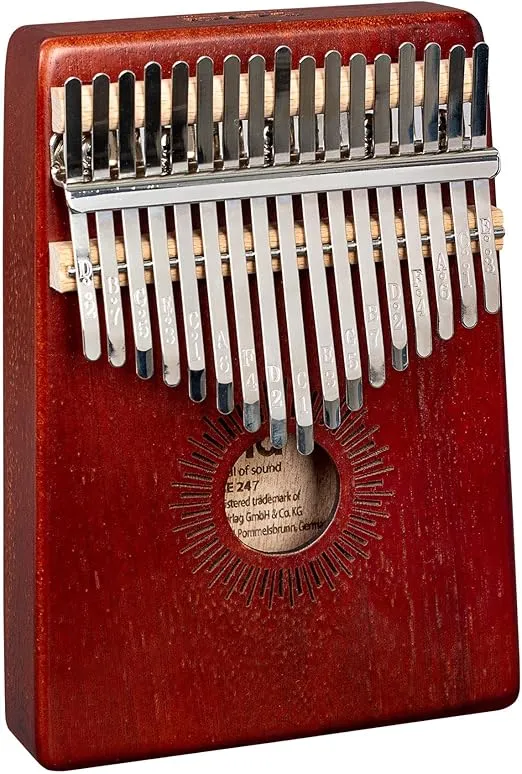 Sela Mahogany Kalimba Thumb Piano 10 Keys, with Padded Carrying Loop, Additional Cloth Bag, and Tuning Hammer (SE247)