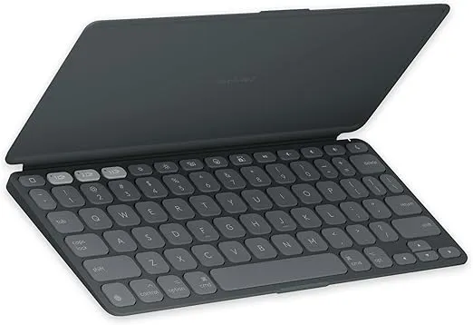 Logitech Keys-to-GO 2 Portable Wireless iPad Keyboard with Built-in Cover, Slim and Compact Bluetooth Keyboard for iPad, iPhone, Mac, and Apple TV, Easily Switch with Devices - Graphite