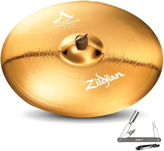 Avedis Zildjian Company 20822 21 inch Custom 20Th Anniversry Ride Cymbal W/ Mid To High Pitch With ZKEY (A20822)