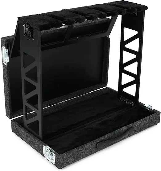 Gator Cases Compact Stand Case Holds up to (4) Acoustic or Electric Guitars (GTRSTD4) Rack Style Folds Fits