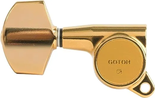 Gotoh Large Schaller-Style Knob Tuning Machines, 3 Left & 3 Right, Gold