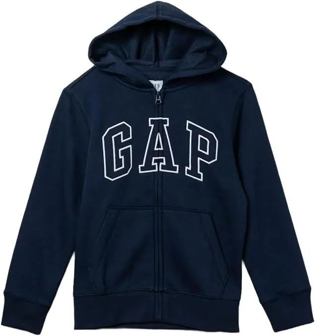 GAP Boys' Logo Hoodie Hooded Full Zip Sweatshirt