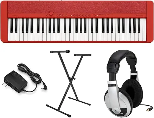 Casio CTS1RD Premium Keyboard Pack with Stand, AC Adapter and Headphones PPK