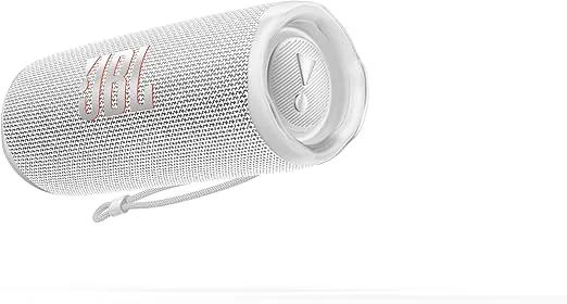 JBL Flip 6 - Portable Bluetooth Speaker, powerful sound and deep bass, IPX7 waterproof, 12 hours of playtime, JBL PartyBoost for multiple speaker pairing for home, outdoor and travel (White)